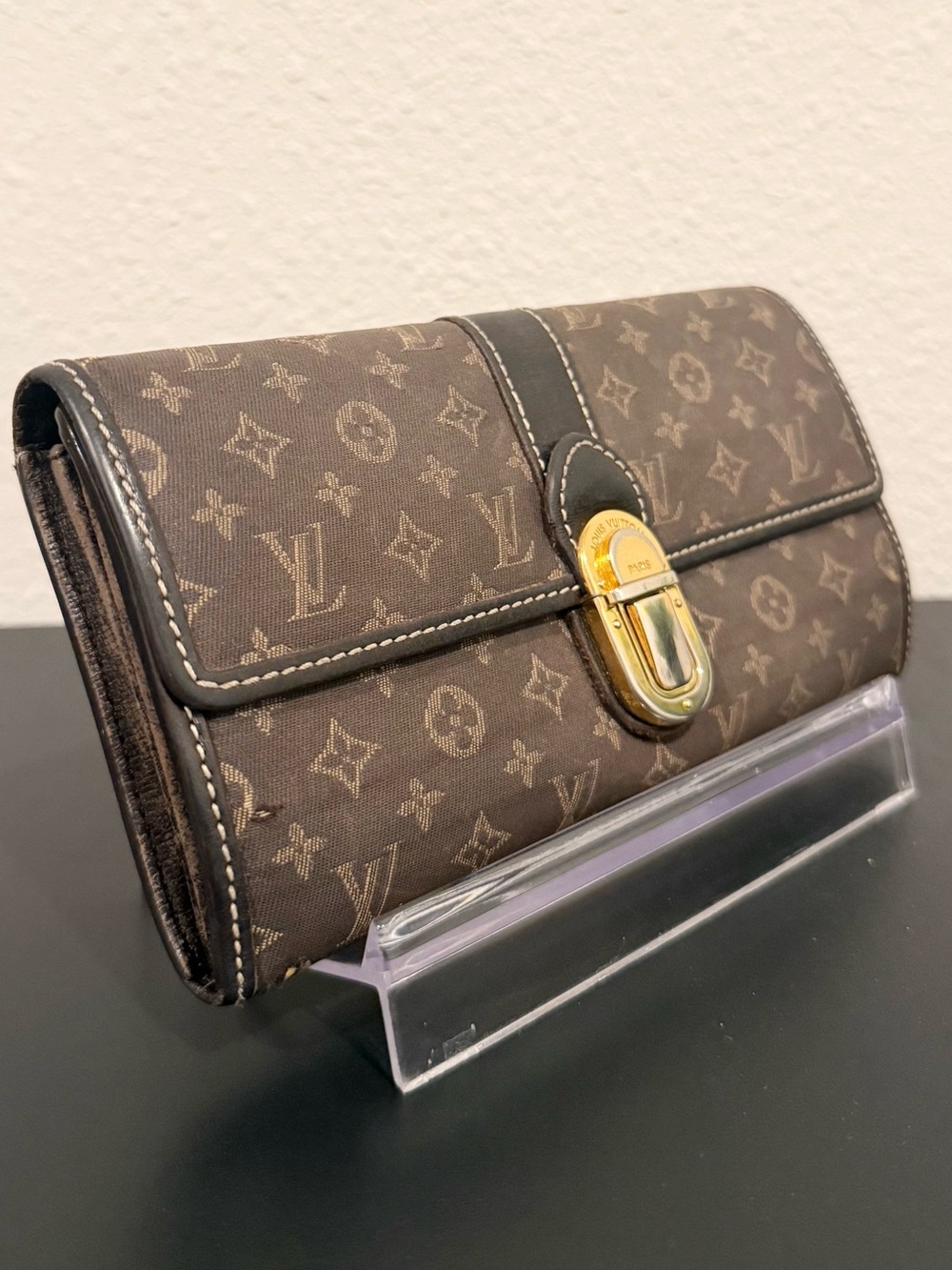 🤎 Louis Vuitton Monogram Idylle Sarah Canvas Clutch Long Wallet with Chain - Picture 4 of 16